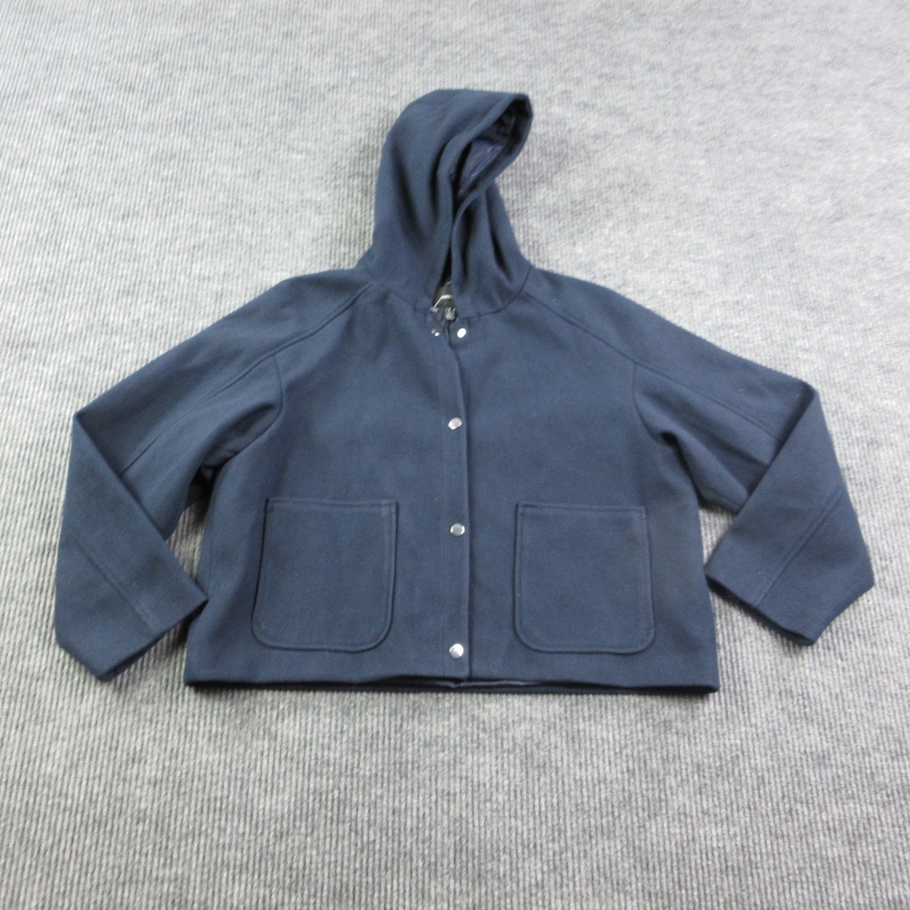 Vero Moda Jacket Womens XL Navy Blazer VMFORTUNEROME Short Hooded Lined NWT
